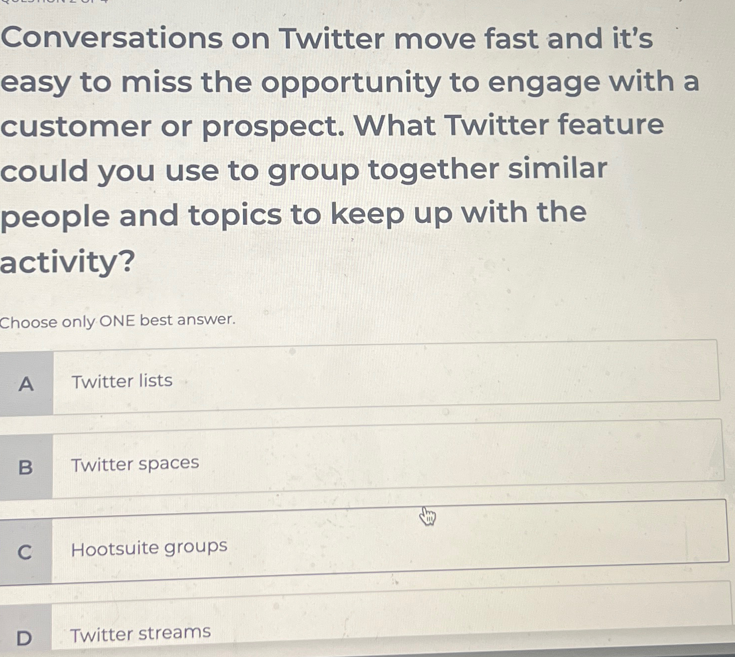 Solved Conversations on Twitter move fast and it's easy to | Chegg.com