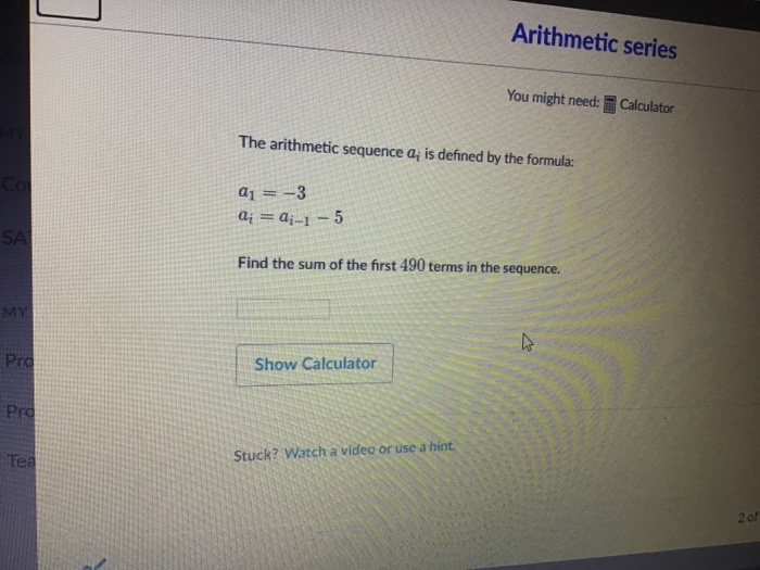 Solved series You might need: Calculator The Chegg.com