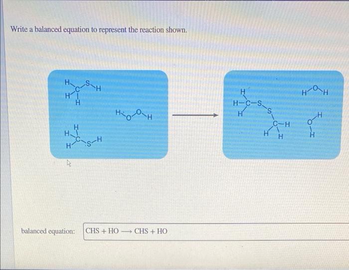 Solved Write a balanced equation to represent the reaction | Chegg.com