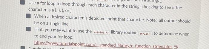 Solved Use a for loop to loop through each character in the | Chegg.com