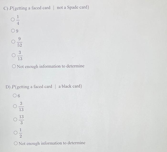 Solved Drawing A Card From A Standard Deck Of Cards. Find | Chegg.com