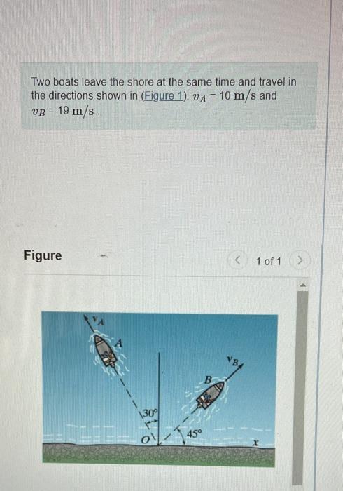 Solved Two Boats Leave The Shore At The Same Time And Travel | Chegg.com