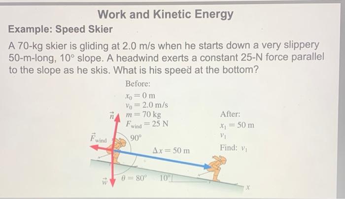 Solved A 70 kg skier grips a moving rope that is powered by