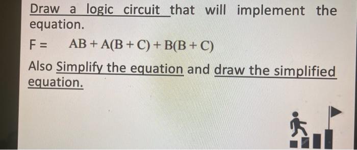 Solved Draw a logic circuit that will implement the | Chegg.com