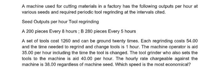 Solved Two workers A and B, produce the same product on | Chegg.com