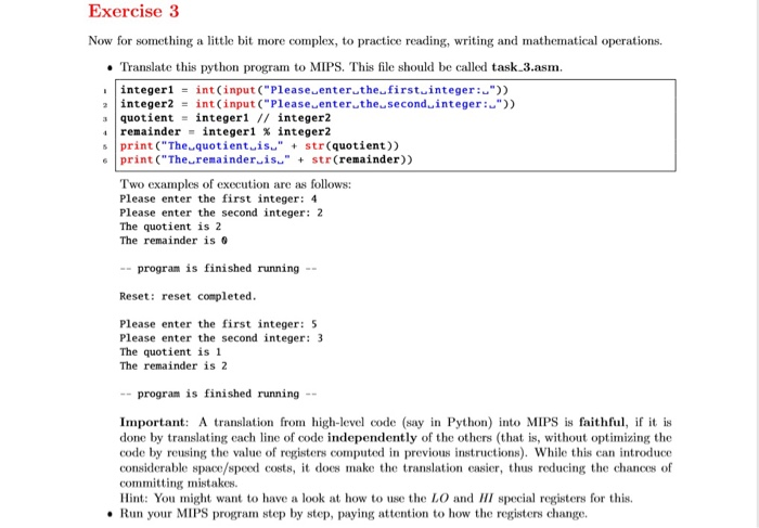 Solved Exercise 3 Now for something a little bit more | Chegg.com
