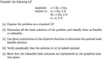 Solved Consider the following LP maximize subject to z = | Chegg.com