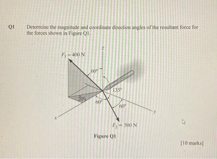 Solved Determine the magnitude and coordinate direction | Chegg.com