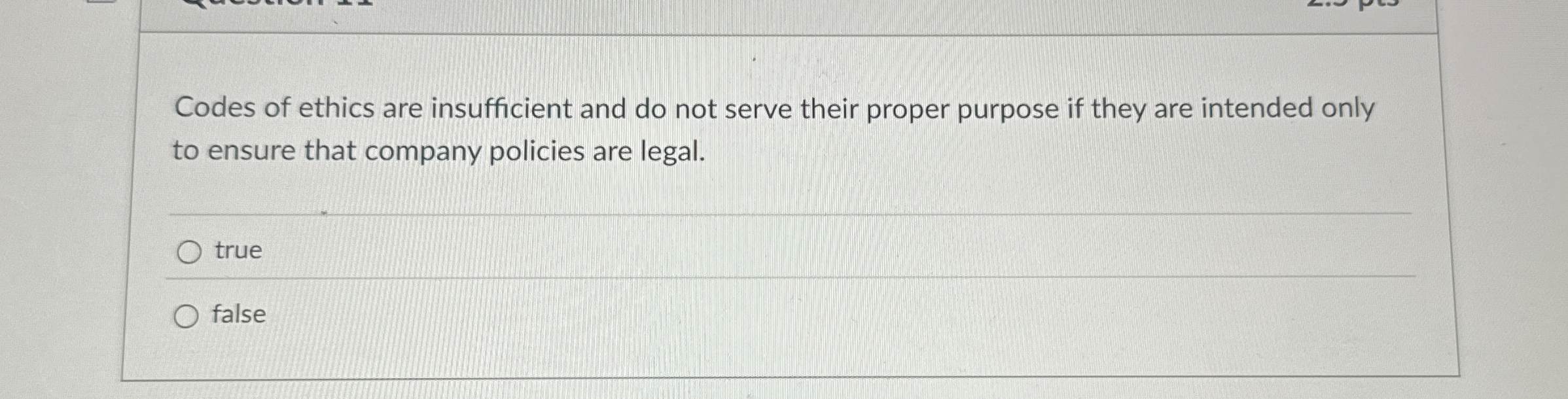 Solved Codes of ethics are insufficient and do not serve | Chegg.com
