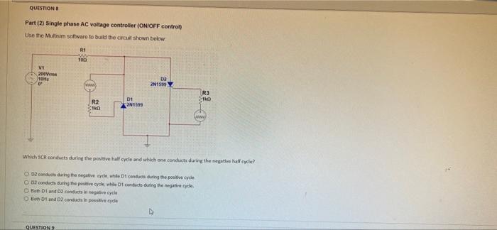 Solved QUESTIONS Part (2) Single phase AC voltage controller | Chegg.com