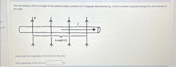 Solved You are facing a 20.0-cm length of wire placed inside | Chegg.com