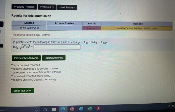 Solved Previous Problem Problem List Next Problem Results | Chegg.com