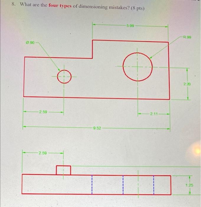 Solved 7. Find the three missing dimensions. (6 pts) 2.40 | Chegg.com