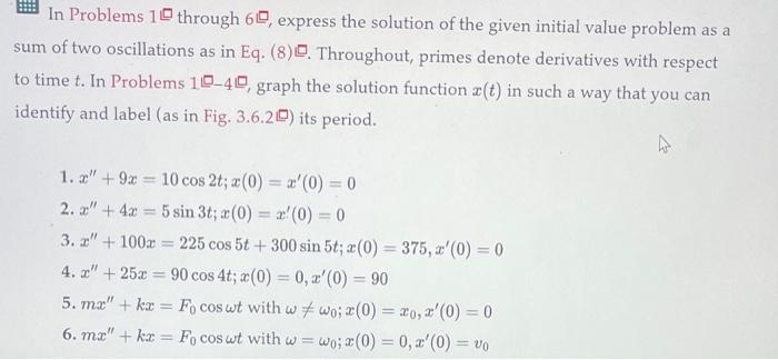 Solved In Problems 1 Through 6 Express The Solution Of