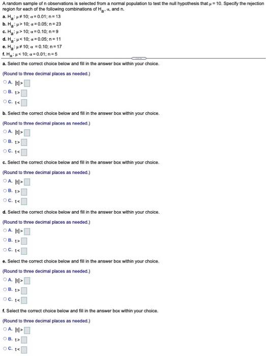 Solved A random sample of n observations is selected from a | Chegg.com