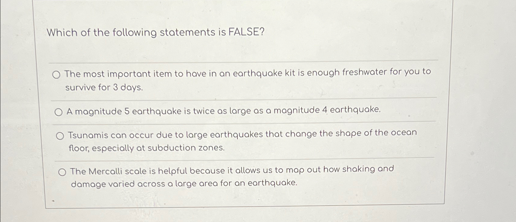 Solved Which of the following statements is FALSE?The most