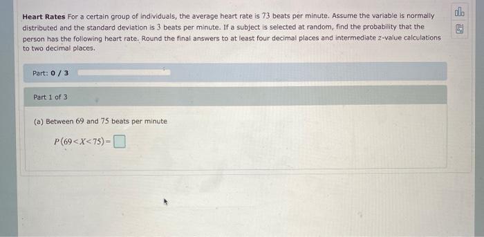 Solved Heart Rates For a certain group of individuals, the | Chegg.com