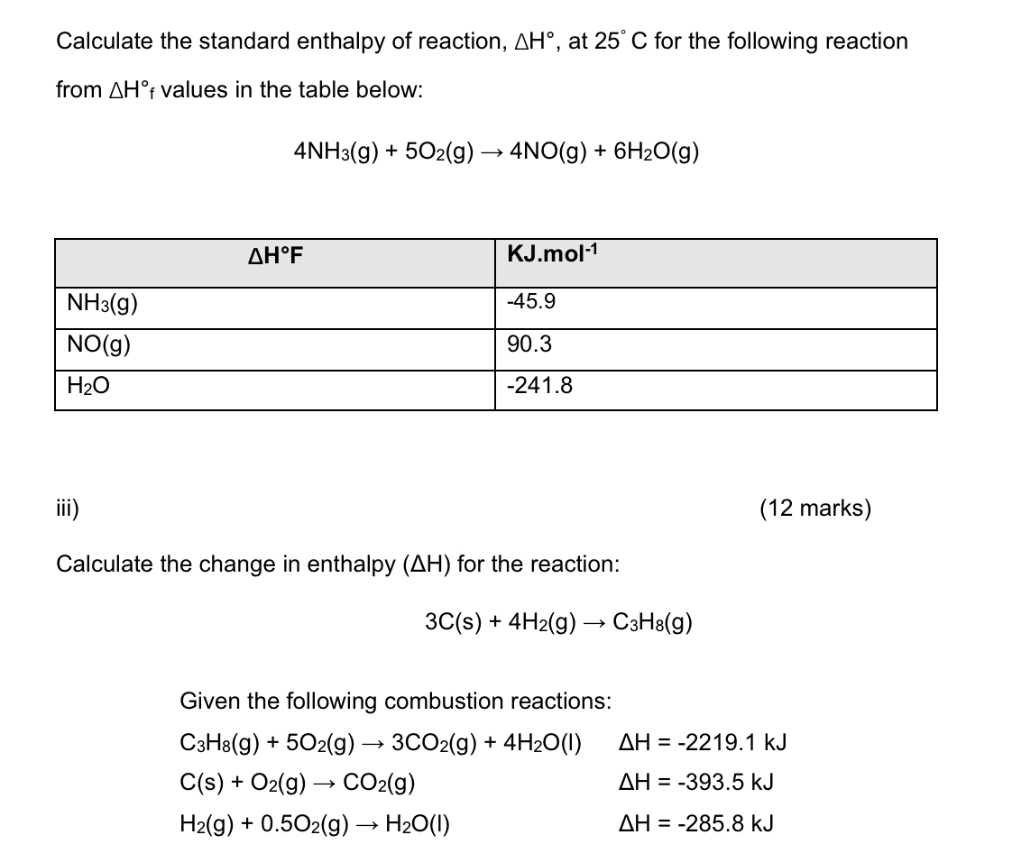 Solved Calculate the standard enthalpy of reaction, ΔH°, ﻿at | Chegg.com