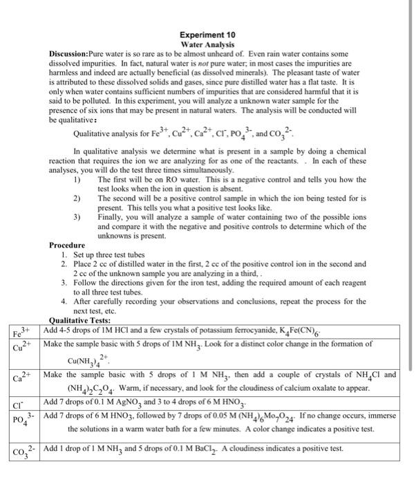 Solved In qualitative analysis we determine what is present | Chegg.com