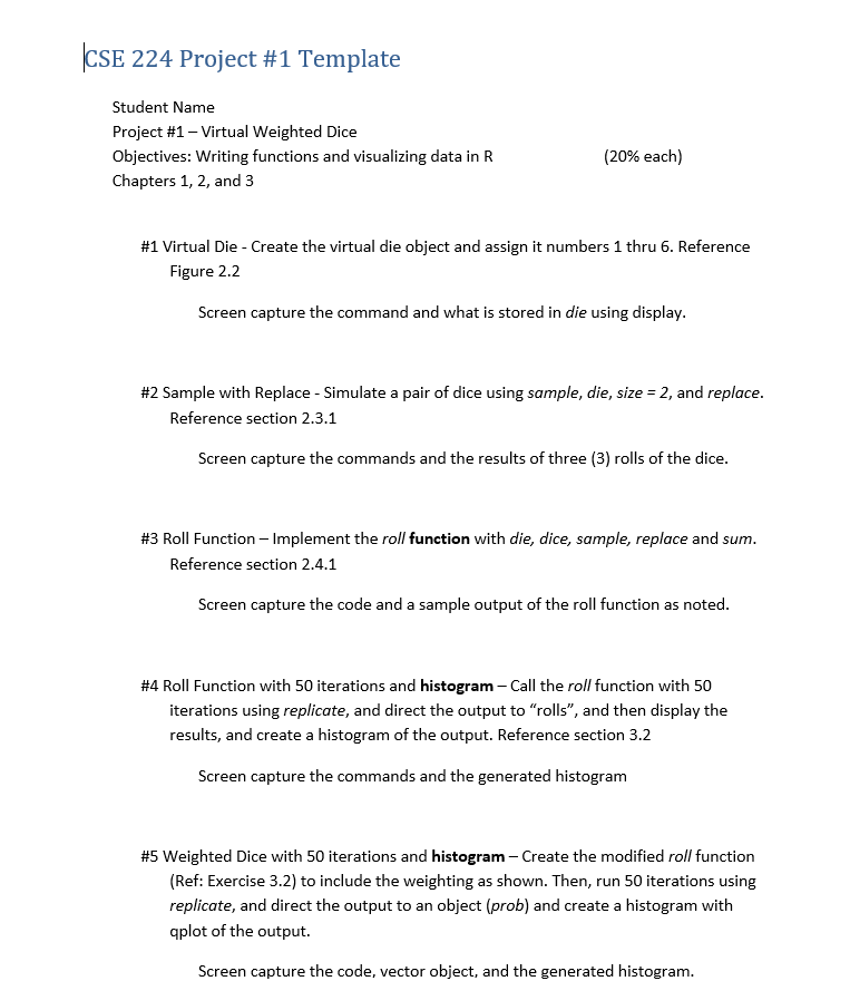 Solved |CSE 224 ﻿Project \#1 ﻿TemplateStudent NameProject | Chegg.com