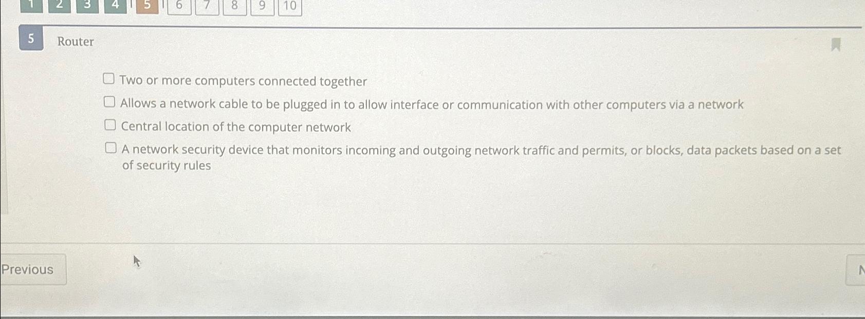 Solved RouterTwo or more computers connected togetherAllows | Chegg.com