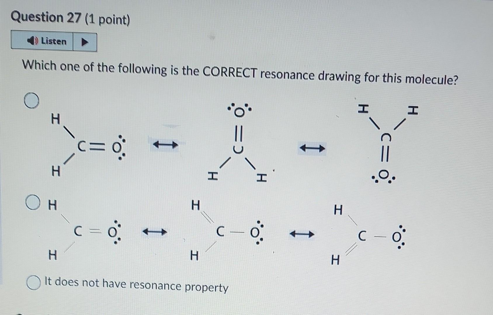 Solved Particle #2 - Formaldehyde molecule (CH2O) - Question | Chegg.com