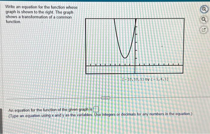 Solved Write an equation for the function whose graph is | Chegg.com