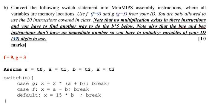 Solved B) Convert The Following Switch Statement Into | Chegg.com