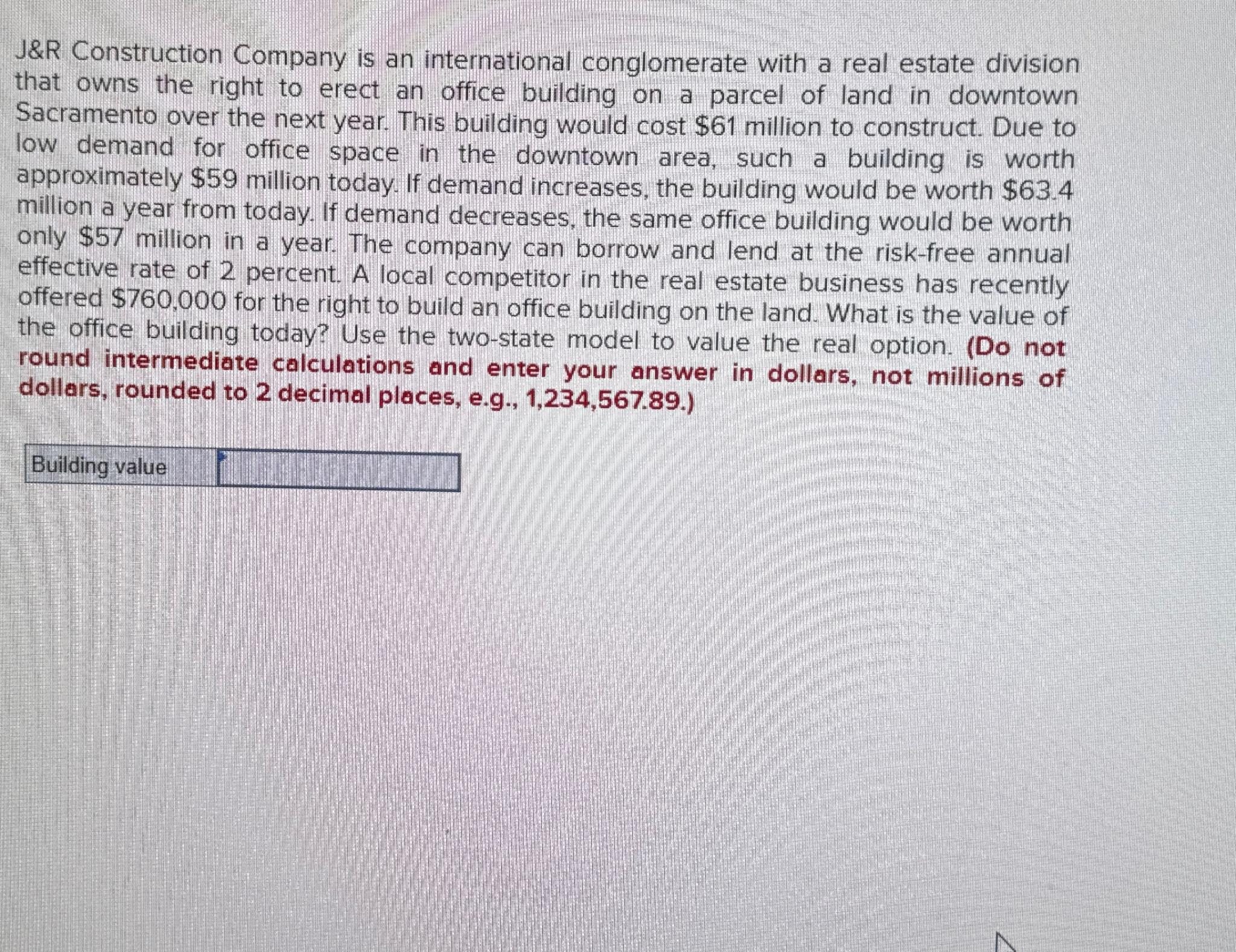 Solved J&R Construction Company is an international