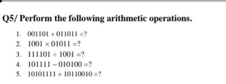 Solved Perform the following arithmetic operations . 1. | Chegg.com