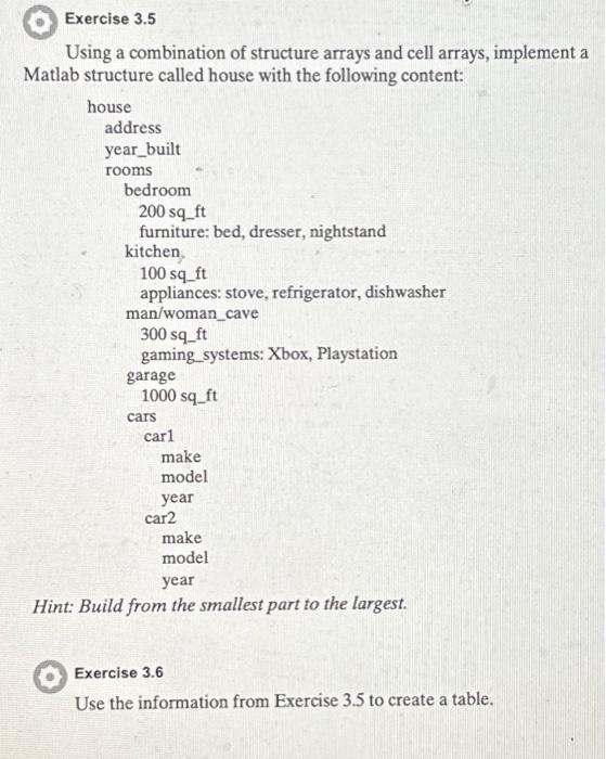 Solved Exercise 3.6 Use the information from Exercise 3.5 to | Chegg.com