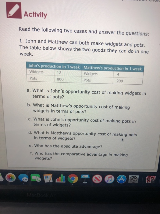 Solved Activity Read The Following Two Cases And Answer The | Chegg.com