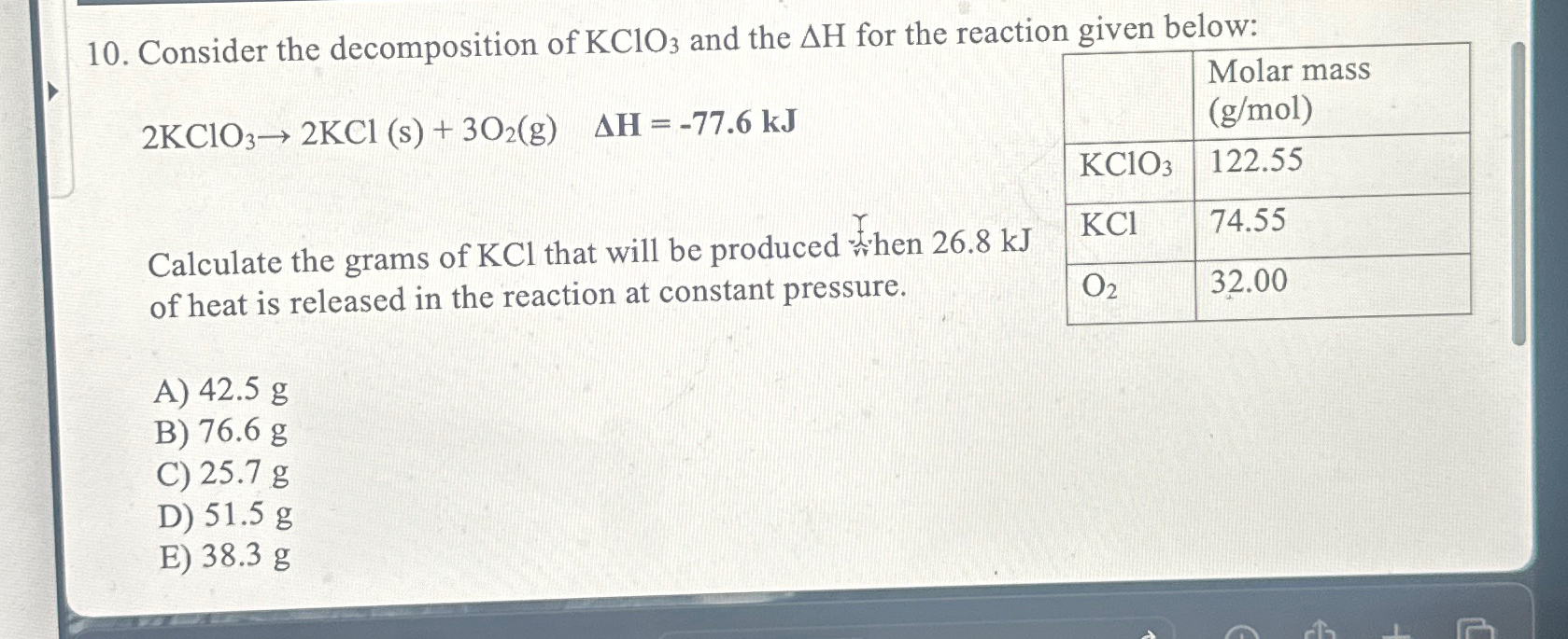 Solved Consider the decomposition of KClO3 ﻿and the AH ﻿for | Chegg.com