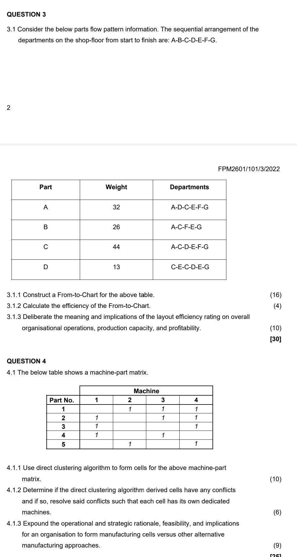 Solved 3.1 Consider The Below Parts Flow Pattern 