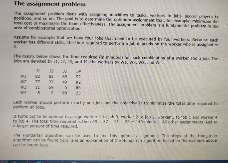 assignment problem deals with