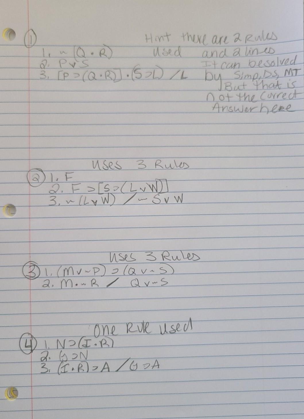 Solved 8 Rules of Implication Homework Exercise 3 This | Chegg.com