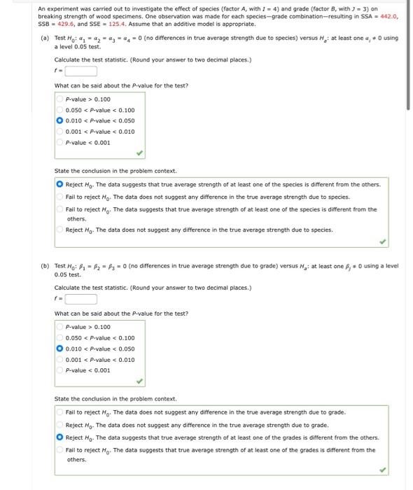 Solved An experiment was carried out to investigate the | Chegg.com
