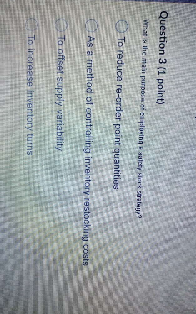Solved Question 3 (1 point) What is the main purpose of | Chegg.com