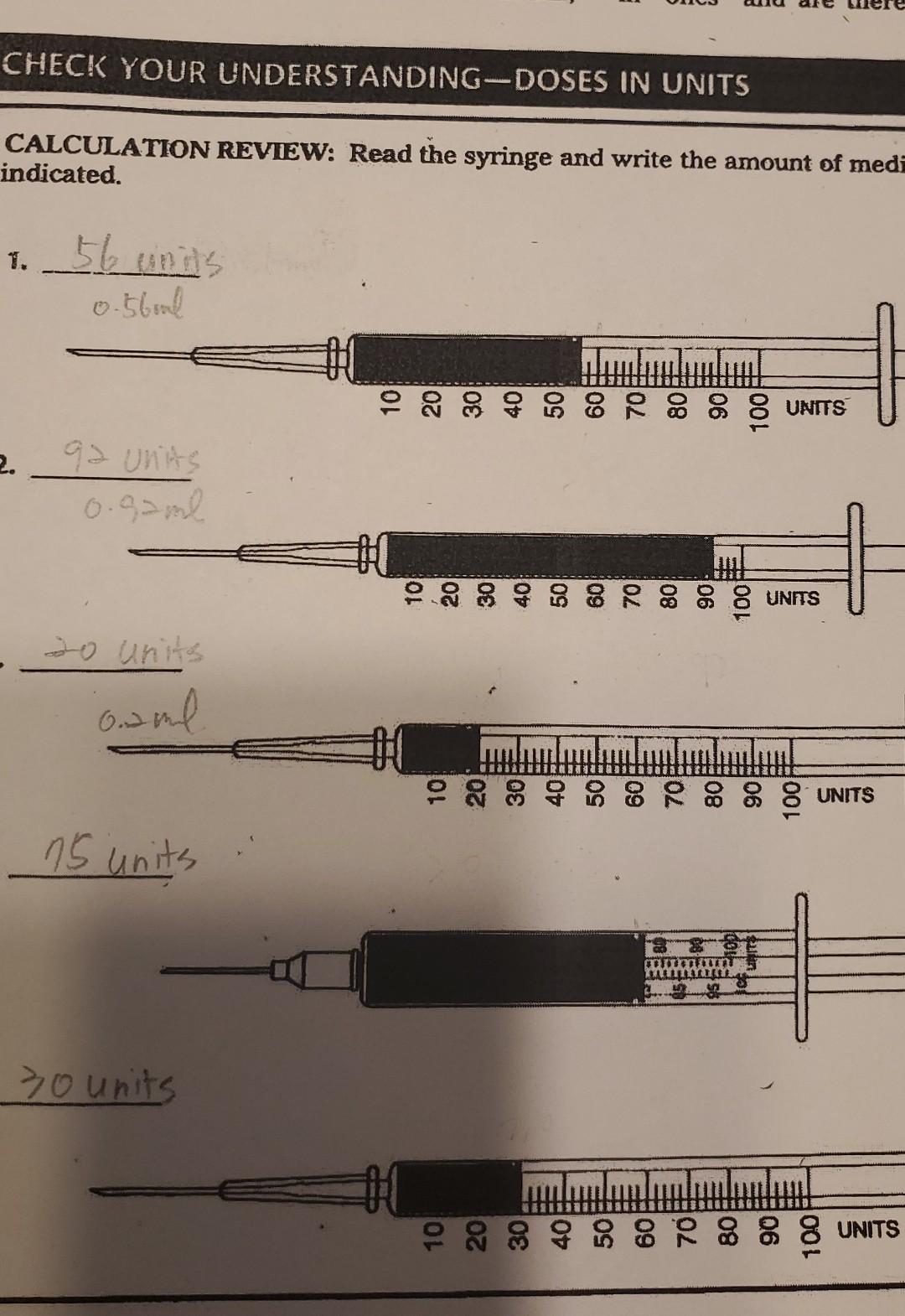 Solved CHECK YOUR UNDERSTANDINGREADING SYRINGES