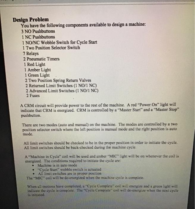 Design Problem You have the following components | Chegg.com