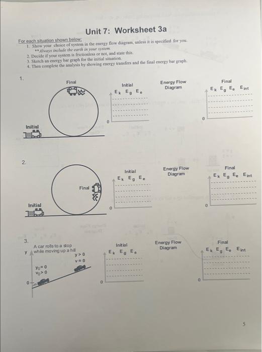 Unit 7: Worksheet 3a For each situation shown below. | Chegg.com