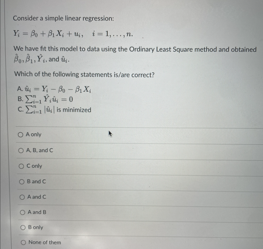 Solved Consider a simple linear | Chegg.com