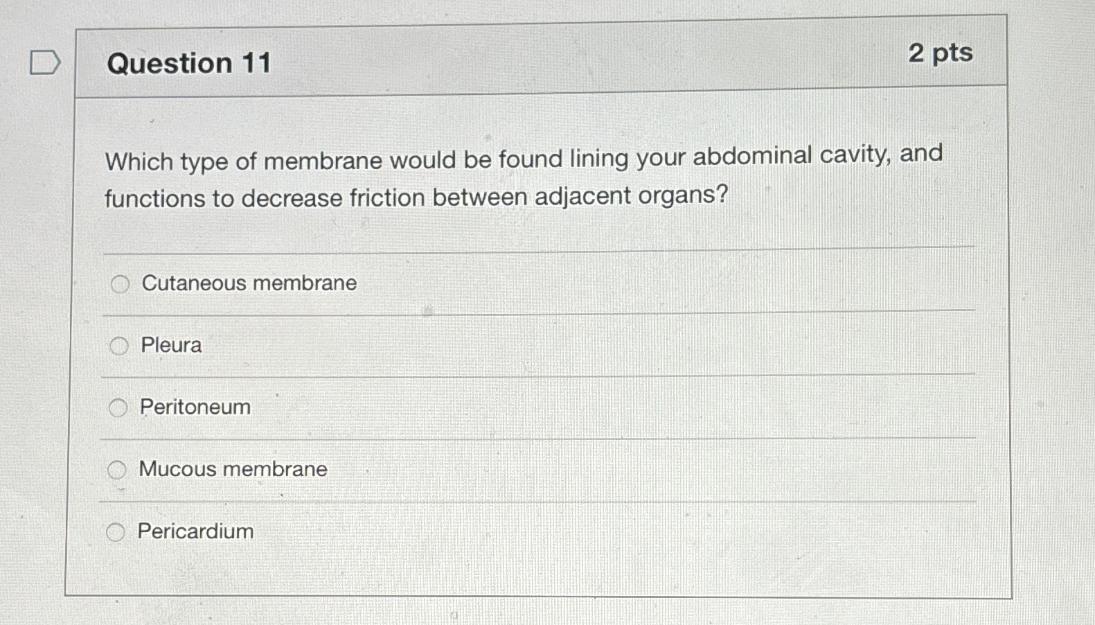 Solved Question Ptswhich Type Of Membrane Would Be Chegg Com