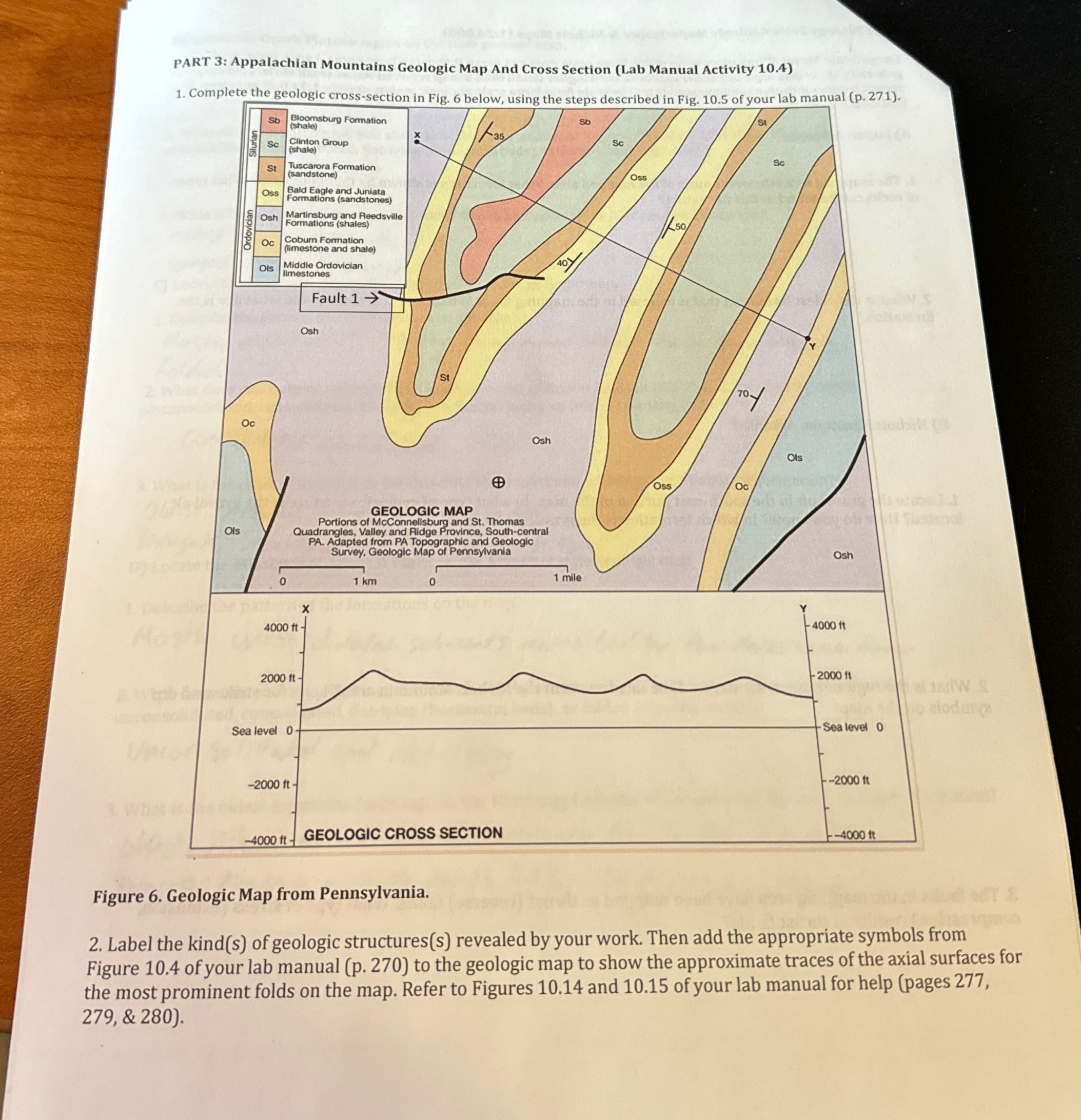 Solved PART 3: Appalachian Mountains Geologic Map And Cross | Chegg.com