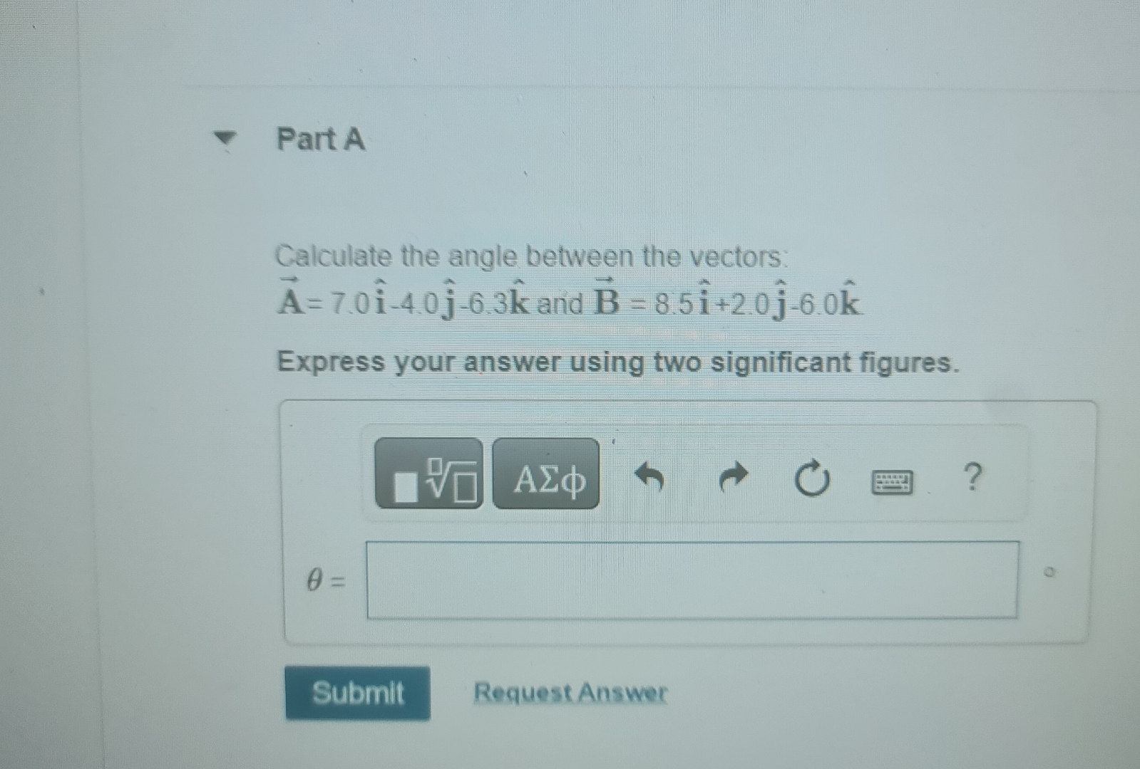 Solved Part ACalculate the angle between the | Chegg.com