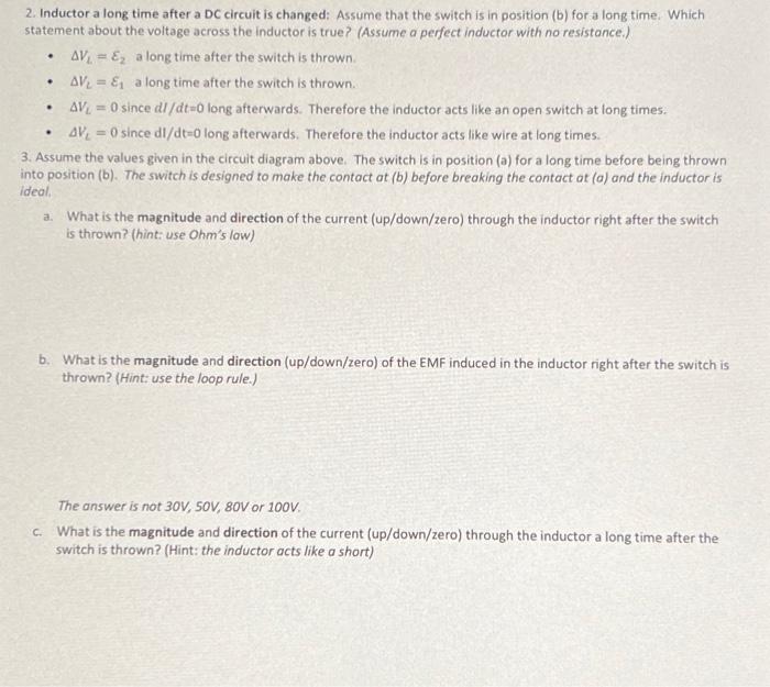 2. Inductor a long time after a DC circuit is