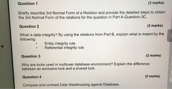 Solved Database Design And Development - COIT20247 Question | Chegg.com