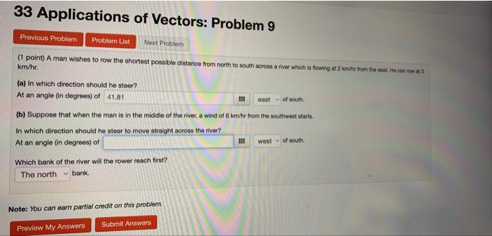 Solved 1 point A man wishes to row the shortest possible Chegg