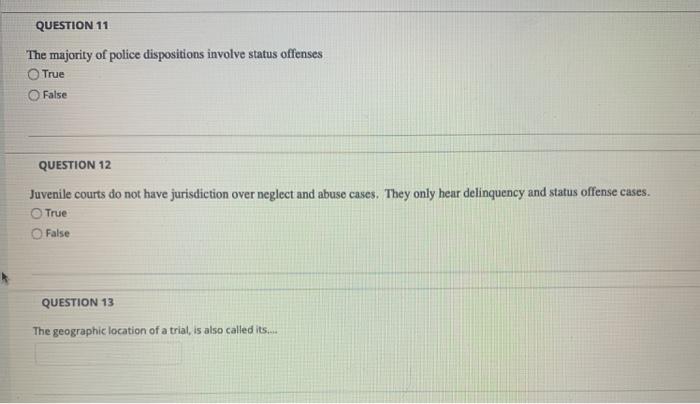 Solved QUESTION 11 The majority of police dispositions | Chegg.com