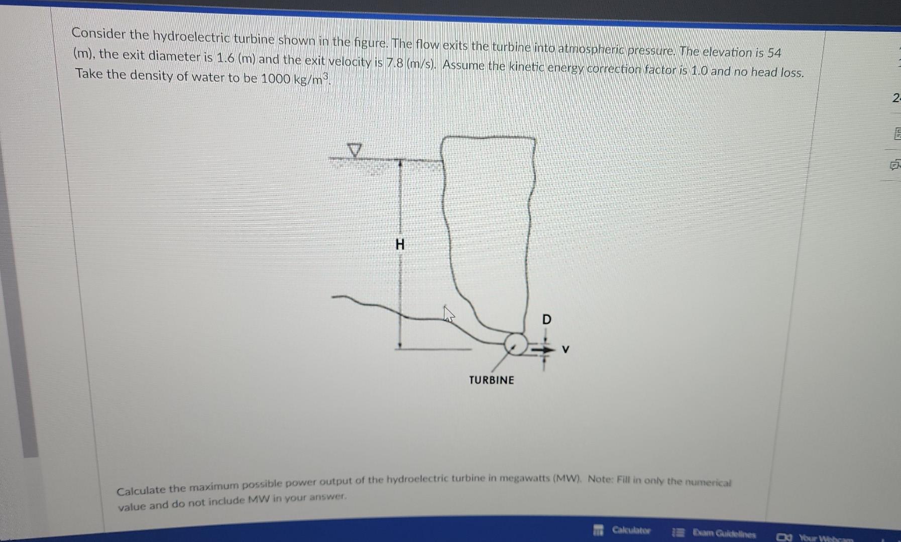 Solved Consider The Hydroelectric Turbine Shown In The | Chegg.com